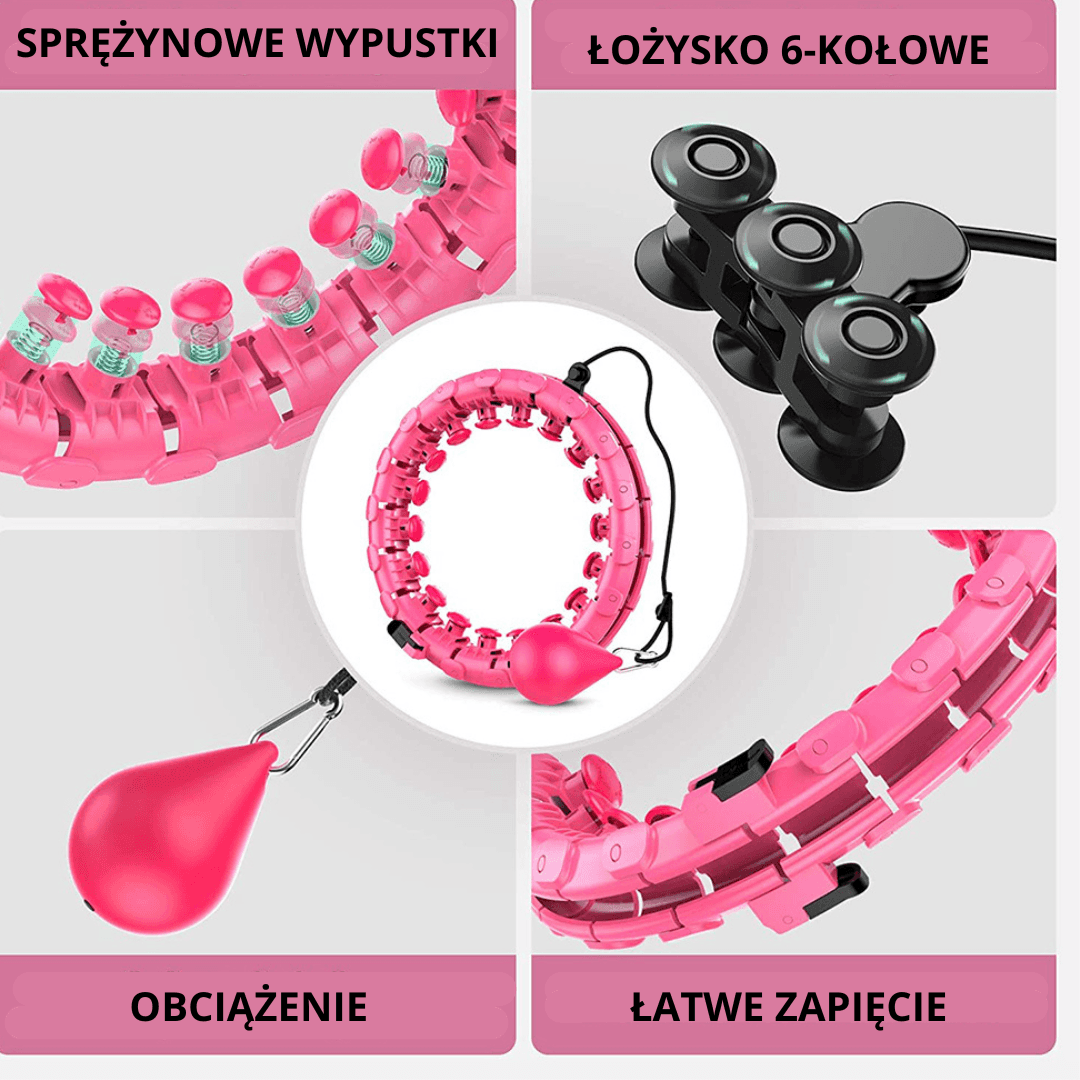 HulaFitPro - Regulowane HulaHop z obciązeniem + Plan Treningowy